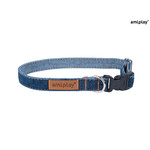 Amiplay Halsband verstelbaar Denim donker blauw maat-S