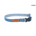 Amiplay Halsband verstelbaar Denim blauw maat-S