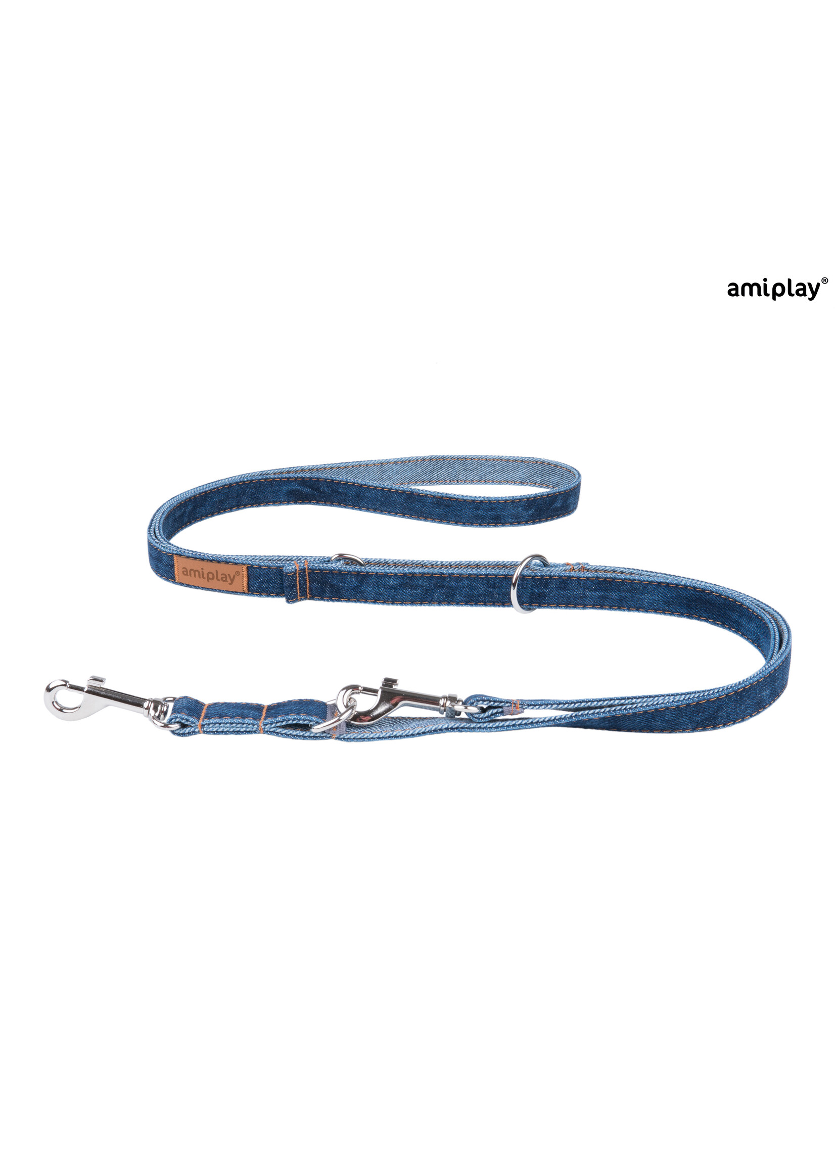 Amiplay Leiband verstelbaar 6in1 Denim donker blauw  maat-S / 100-200x1cm