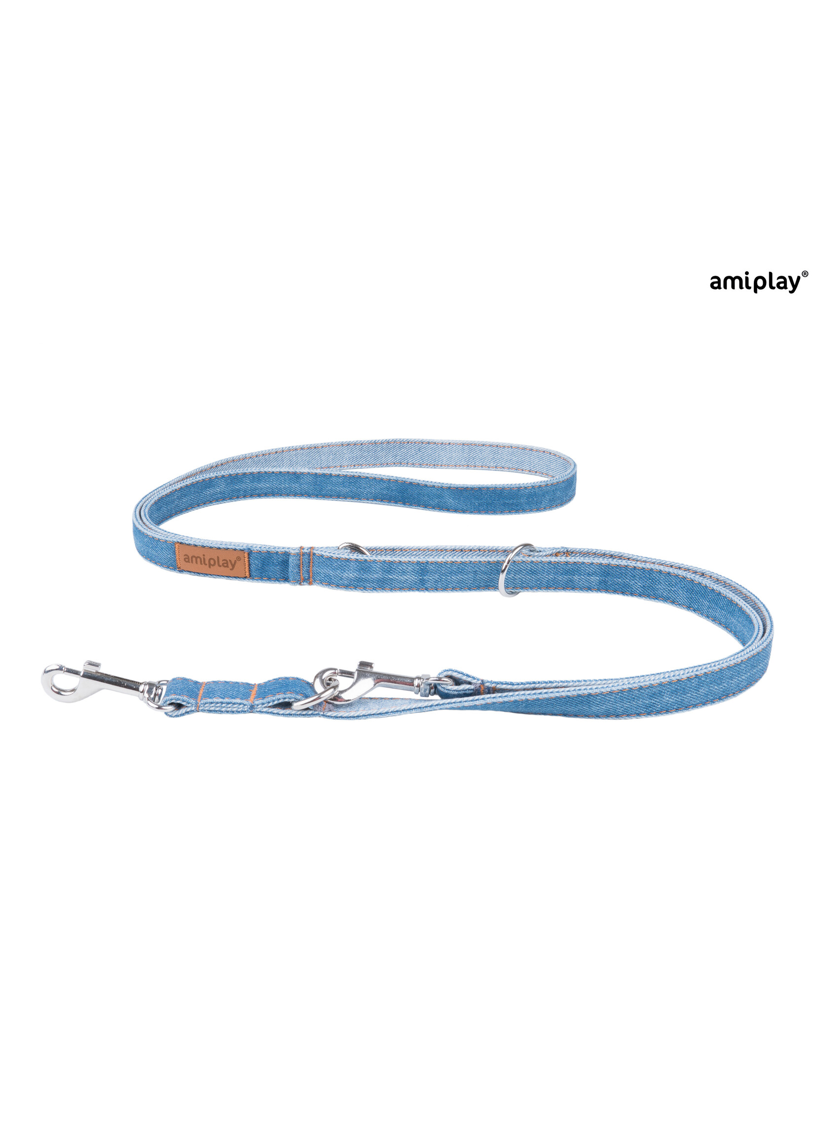 Amiplay Leiband verstelbaar 6in1 Denim blauw  maat-S / 100-200x1cm