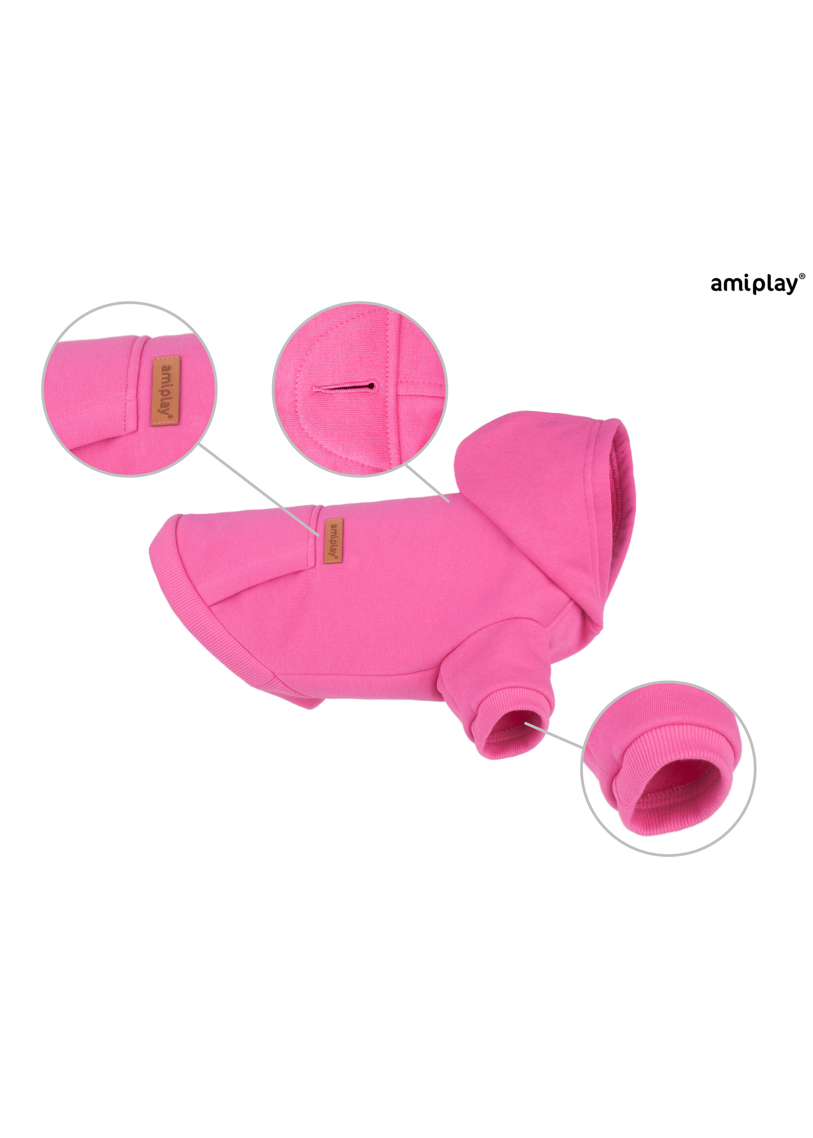 Amiplay Hoodie Texas roze 25cm