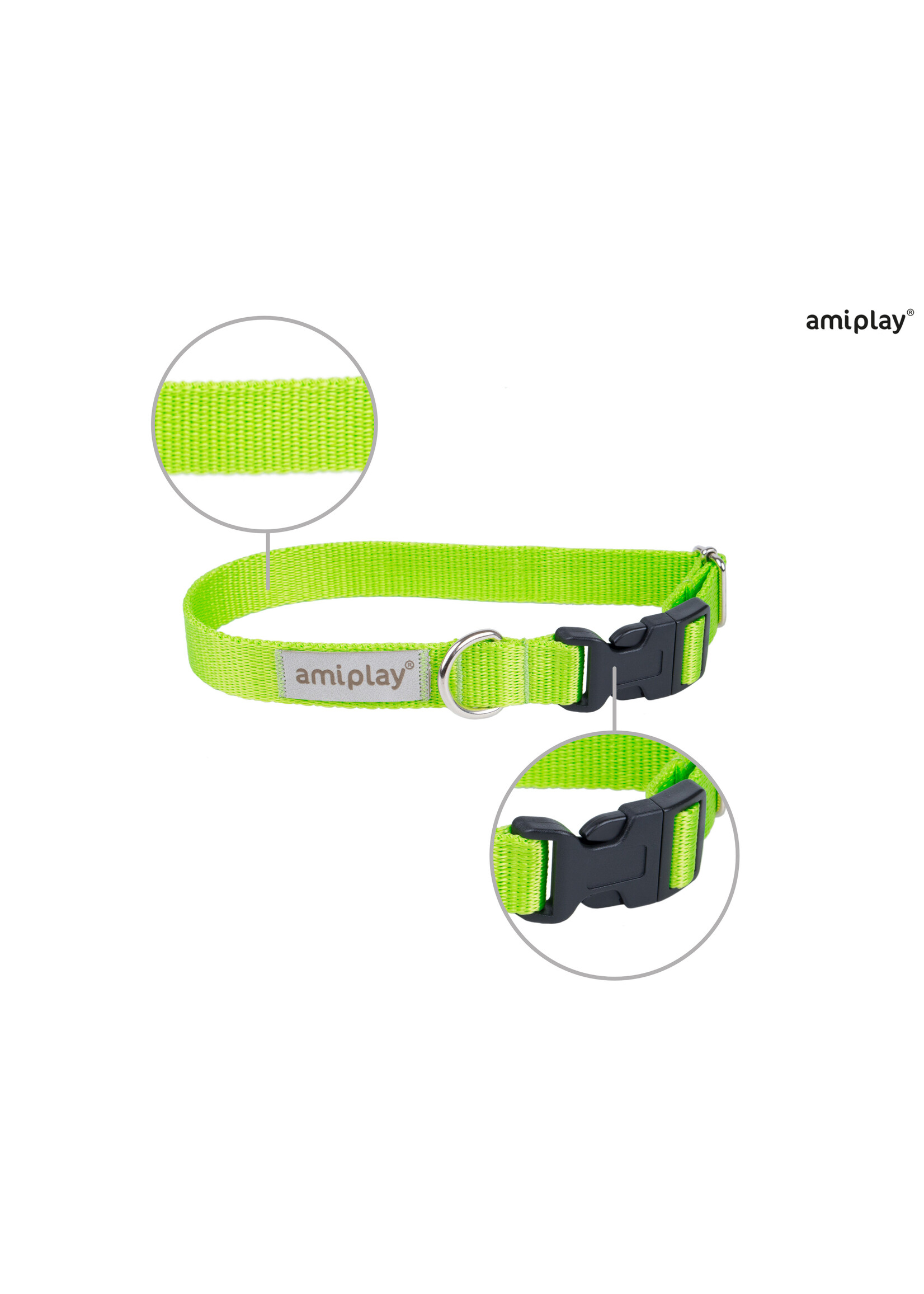 Amiplay Halsband verstelbaar Samba groen maat-L