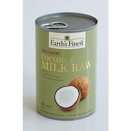 EARTH'S FINEST Organic Coconut Milk Raw 400 ml-1 Case(12 Pack*400 ml)