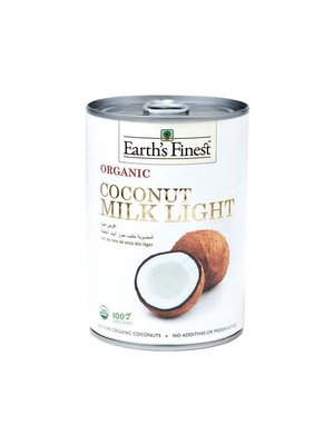 EARTH'S FINEST Organic Coconut Milk Light 400 ml-1 Case(12 Pack*400 ml)