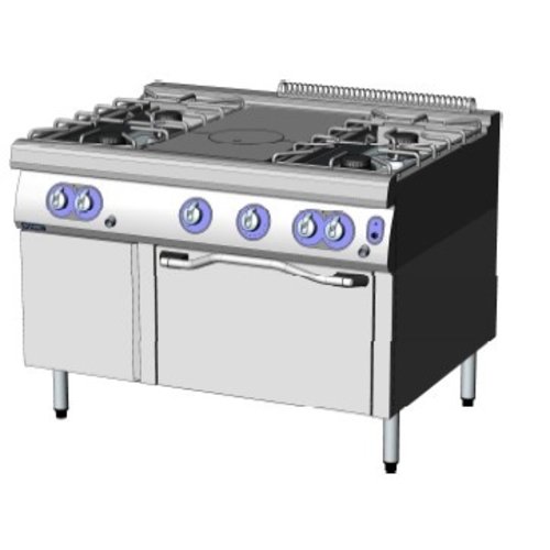 BONNET BIA9FPF12FG - 4 Open Burners with Solid Top  on Gas Oven