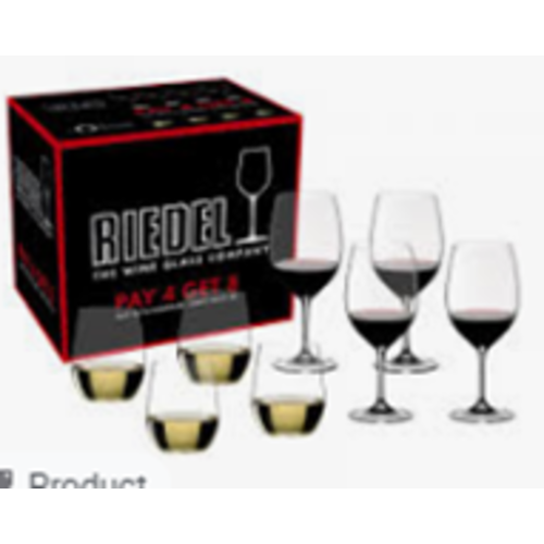RIEDEL VINUM GIFT PACK OF 4 PCS - (box of 8) RIEDEL VINUM GIFT PACK OF 4 PCS - (box of 8)