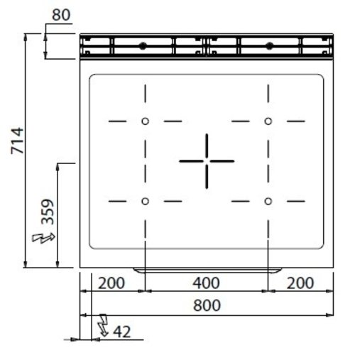 BERTOS E7P4/VTR+FE - 4-Zone Infrared Top with 2/1 Electric Oven (USED)