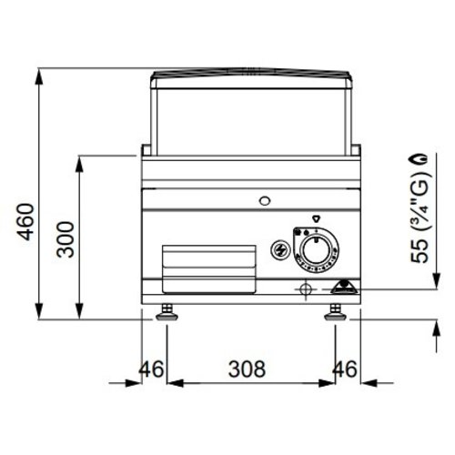 BERTOS SG9FL4M/CPD - Smooth Gas Griddle (Compound) on Cabinet