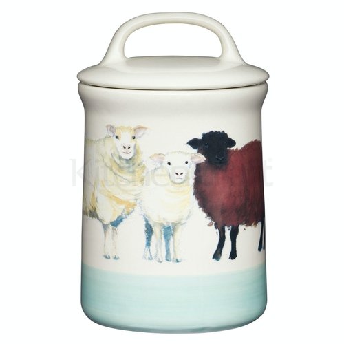 KITCHENCRAFT Apple Farm Sheep Coffee Canister Stoneware - 1 PC KITCHENCRAFT Apple Farm Sheep Coffee Canister Stoneware - 1 PC