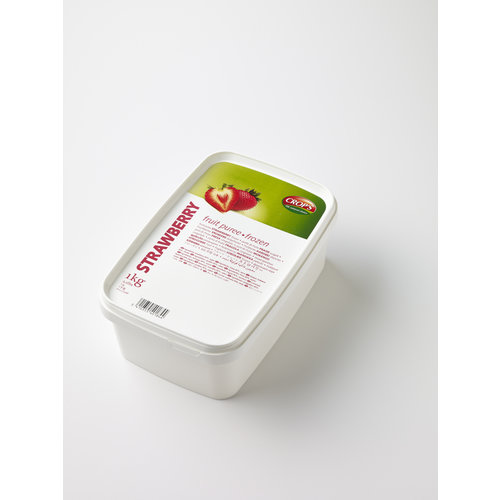 CROP'S Frozen Fruit Puree Strawberry 100% Natural Fruit 1 KG CROP'S Frozen Fruit Puree Strawberry 100% Natural Fruit 1 KG