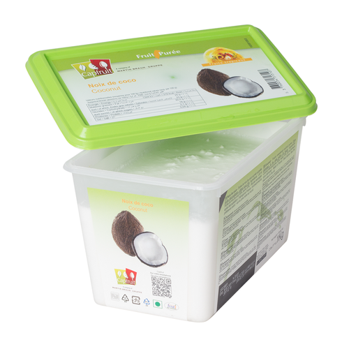 CAPFRUIT Frozen Fruit Puree COCONUT 10% added sugar - 1kg Tub (France)