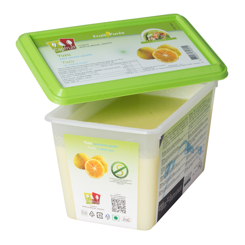 CAPFRUIT Frozen Fruit Puree YUZU no added sugar - 1kg Tub (France)