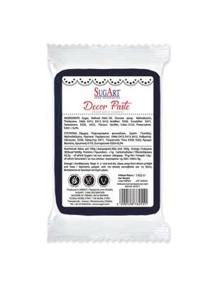SUGART Decor Paste sugar paste BLACK - 1kg Pack  (Greece)