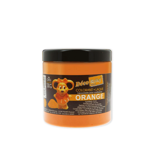 DECO RELIEF Fat Base Food Coloring Powder ORANGE - 100gr (France)