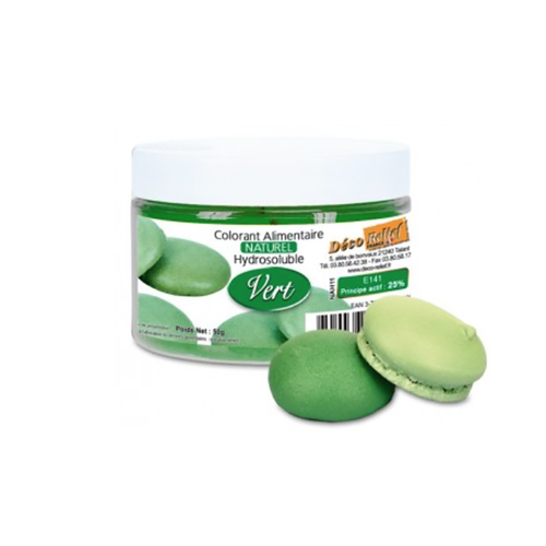 DECO RELIEF Water Soluble Natural Food Colourant Powder GREEN - 50gr (France)