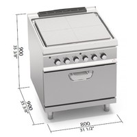 SE9TP+FE - Electric Hotplate with Oven Underneath (USED)