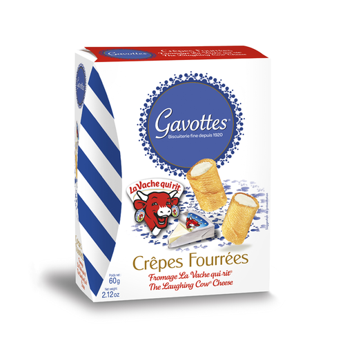 Crispy crêpes filled with LA VACHE QUI RIT® cheese - 60gr Pack (France) Crispy crêpes filled with LA VACHE QUI RIT® cheese - 60gr Pack (France)