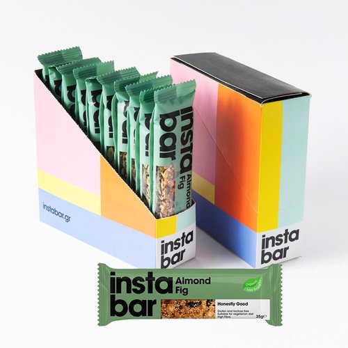 INSTABAR Organic Almond & Fig Fruit and Nut Bar - Organic, Gluten & Lactose Free - Pack of 10 x 35g Bars (Greece) INSTABAR Organic Almond & Fig Fruit and Nut Bar - Organic, Gluten & Lactose Free - Pack of 10 x 35g Bars (Greece)