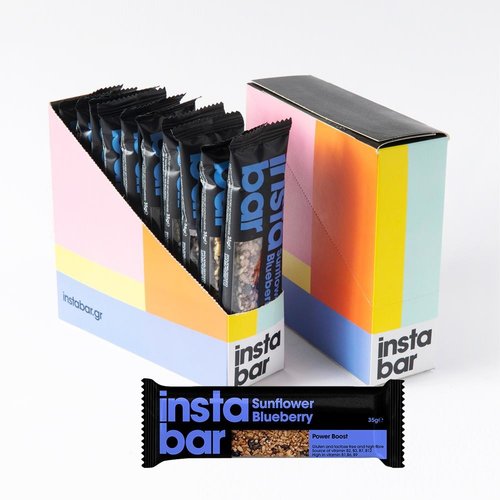 INSTABAR Sunflower & Blueberry Fruit and Nut Bar - Gluten & Lactose Free - Pack of 10 x 35g Bars (Greece) INSTABAR Sunflower & Blueberry Fruit and Nut Bar - Gluten & Lactose Free - Pack of 10 x 35g Bars (Greece)