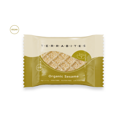 TERRABITES Organic Sesame Seeds - Vegan, Gluten & Lactose Free - Pack of 10 x 30g Squares (Greece) TERRABITES Organic Sesame Seeds - Vegan, Gluten & Lactose Free - Pack of 10 x 30g Squares (Greece)