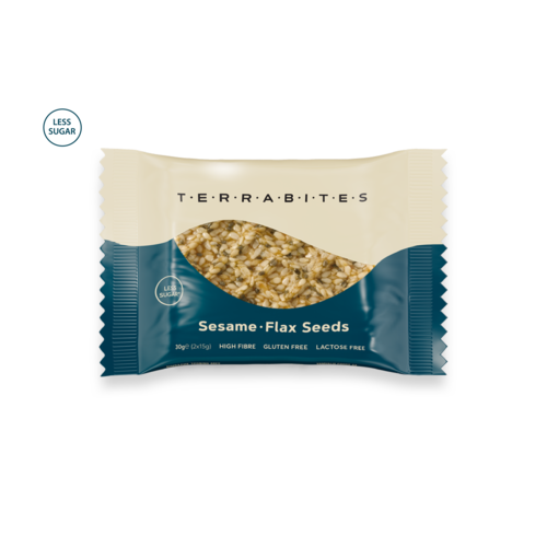 TERRABITES Sesame Flax Seeds - Gluten & Lactose Free - Pack of 10 x 30g Squares (Greece) TERRABITES Sesame Flax Seeds - Gluten & Lactose Free - Pack of 10 x 30g Squares (Greece)