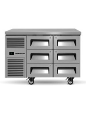 RF7.UBR.2.D6 - 2-Section Under Bench Refrigerator with 6 Drawers