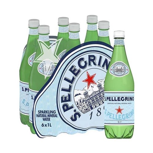 SAN PELLEGRINO Case of Sparkling Table Water - Plastic Bottles  (1L x 6)