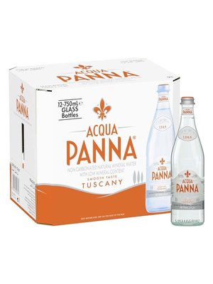 ACQUA PANNA Case of Mineral Water  - Glass Bottles (750ml x 12)