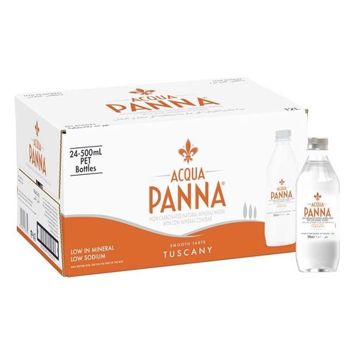 ACQUA PANNA Case of Mineral Water - Plastic Bottles (500ml x 24)