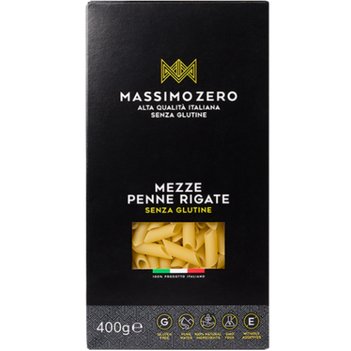 MASSIMO ZERO Mezze Penne Rigate 400 Grams  Gluten Free