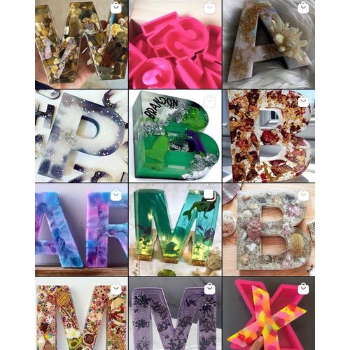 MoldyfunUSA Giant Pink Letter Resin Mold