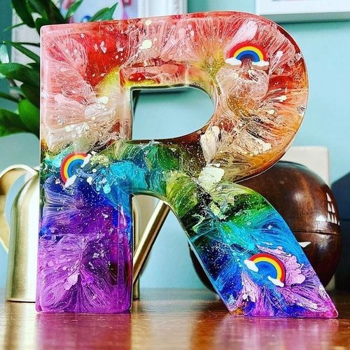 MoldyfunUSA Giant Pink Letter Resin Mold