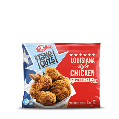 TEGEL Lousiana Style Chicken portions 1 KG (Frozen)