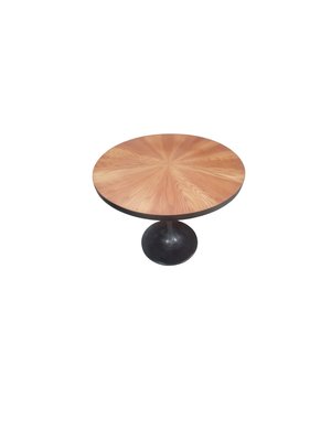Round Wooden Finish Table with Metal Stand, ⌀ 900 mm