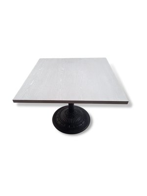 Rectangular Wooden Table with Metal Stand, 800 x 900 mm