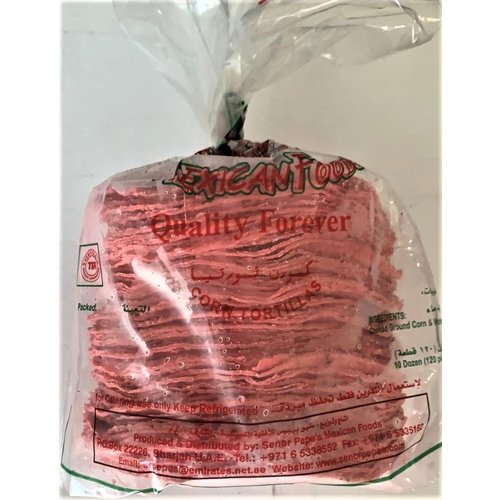 Frozen Corn Tortillas 06"  10 Grams Red (120 Pieces in a Pack)