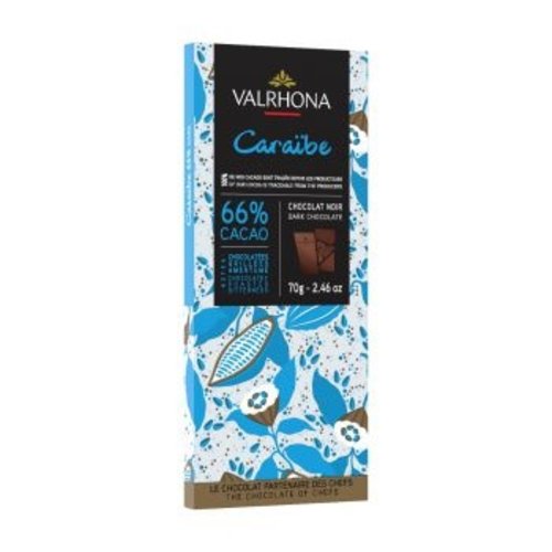 VALRHONA Caraibe 66% Pure Origin Bar 70 Grams VALRHONA Caraibe 66% Pure Origin Bar 70 Grams