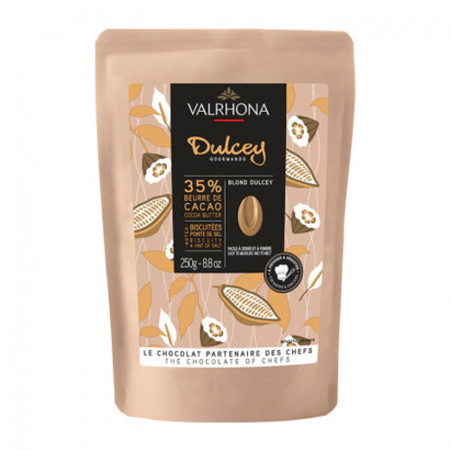 VALRHONA Dulcey 35% Baking Blonde Chocolate 250 Grams