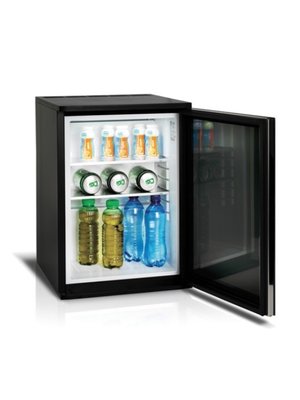 C420 V - Minibar with Black Finish and Glass Door