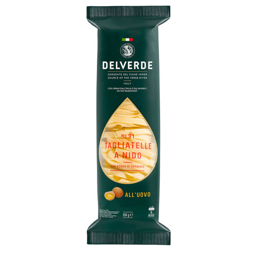 DELVERDE Tagliatelle Egg 12 x 250 Grams