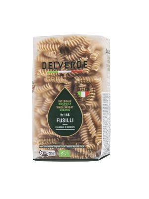 DELVERDE Whole Wheat Organic Fusilli 20 x 500 Grams