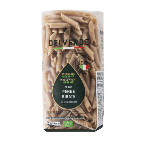 DELVERDE Whole Wheat  Organic Penne Rigate 20 x 500 Grams