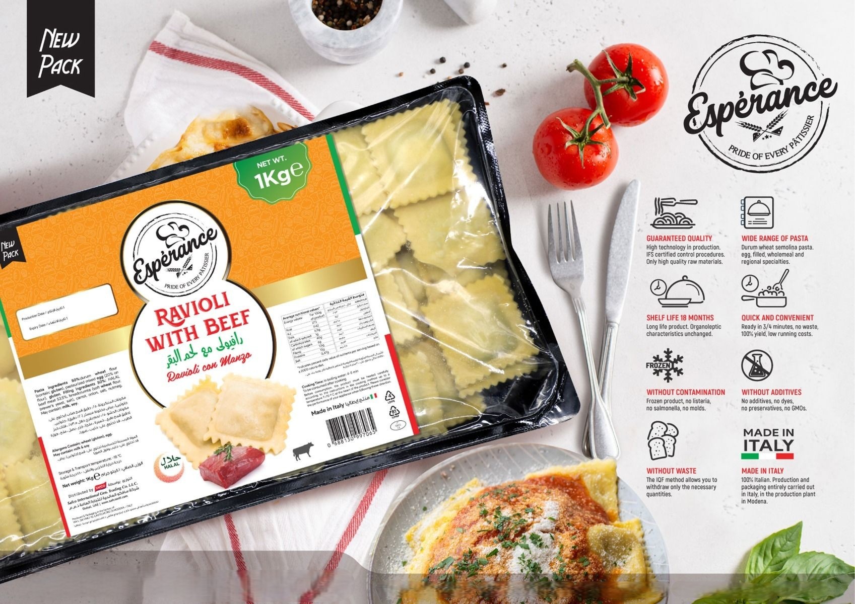 Halal Beef Pasta Ravioli 1 KG Chef's Play