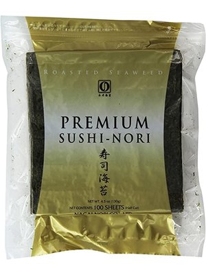 NAGAI Sushi Nori Half Cut Roasted Seaweed 100 Sheet 140 Grams