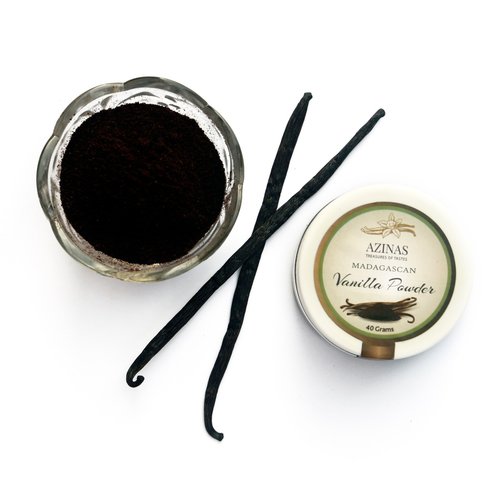AZINAS Premium Organic Vanilla Powder Extract 100% From Dried Pods 40 Grams AZINAS Premium Organic Vanilla Powder Extract 100% From Dried Pods 40 Grams