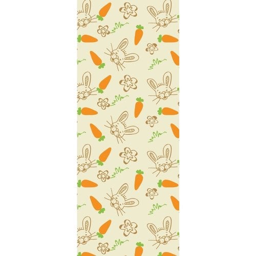 LEMAN  Transfer Plastic Easter Yellow Rabbit & Carrot 25 Sheets (25 x 35cm)