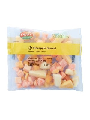 CROP'S FRUITS NV Sunshine Organic Smoothies 15 Sachets x 150 Grams