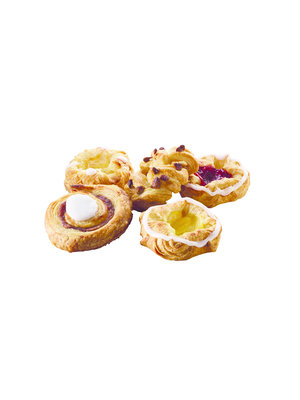 METTE MUNK Mini Danish Selection (Raspberry Crown, Cinnamon  Whirl, Maple Pecan, Apple Crown, Vanilla Crown) 120 Pcs x 42 Grams