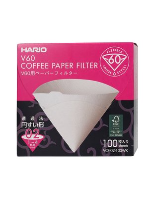 HARIO White Paper Filters V60-02 100 Pieces