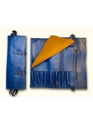 KUTO  Navy Blue Leather Knife Bag (7 slots)